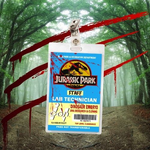 Jurassic Park Lab Tech ID Badge (Regular & Bloody Version)
