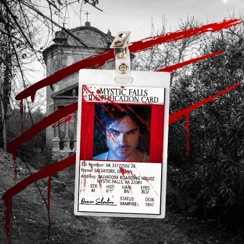 The Vampire Diaries ID Badges (8 Characters - Regular & Bloody Versions)