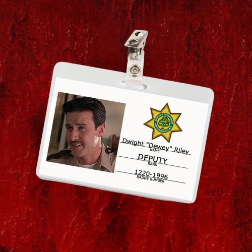 Horror Icon Scream Dewey ID Badge
