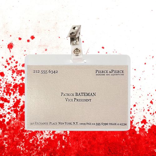 American Psycho Patrick Card/ ID Badge