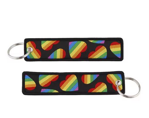 Rainbow Hearts Pride Keychain